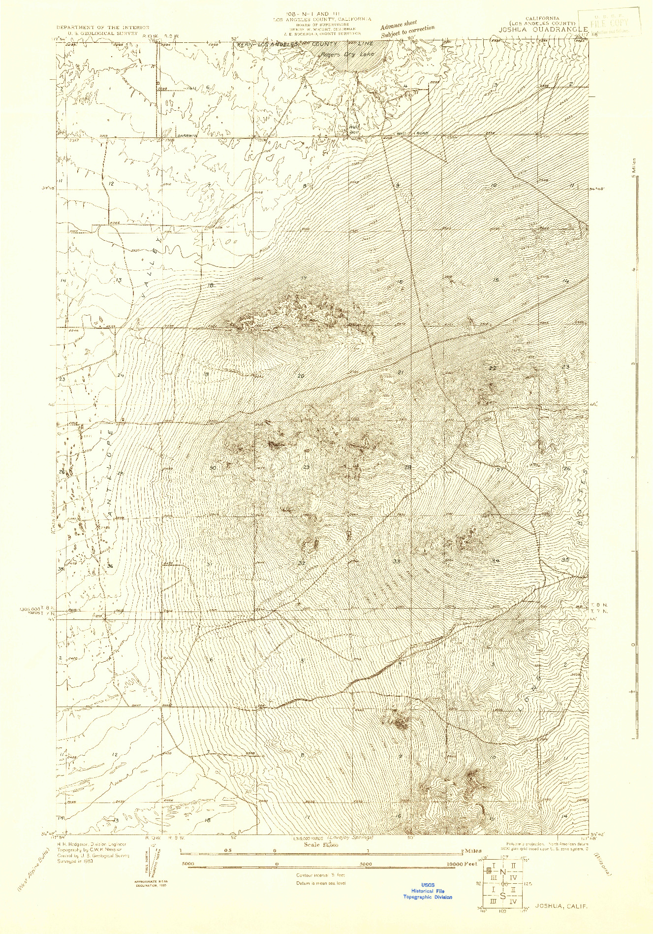 USGS 1:24000-SCALE QUADRANGLE FOR JOSHUA, CA 1930