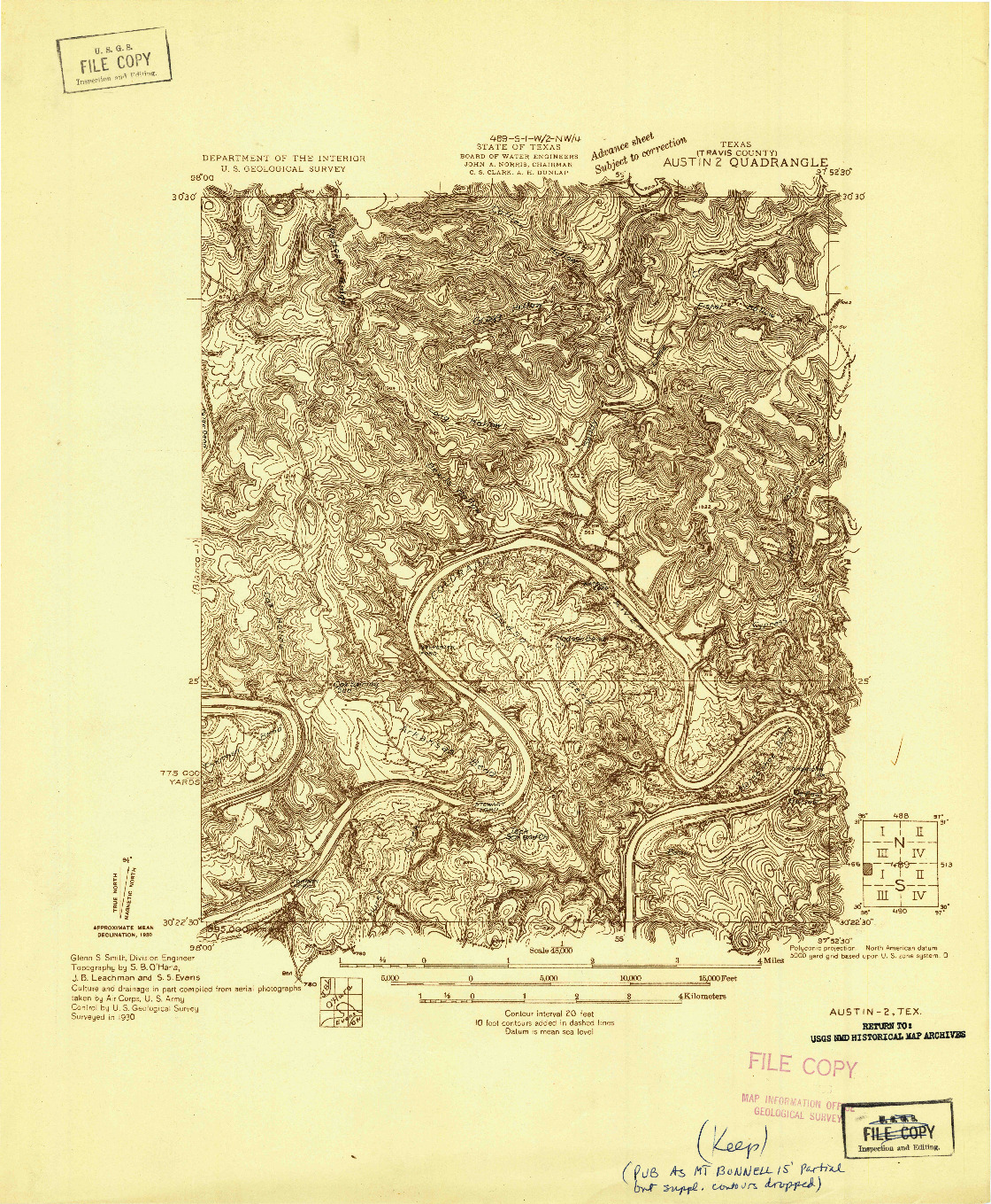 USGS 1:48000-SCALE QUADRANGLE FOR AUSTIN-2, TX 1930