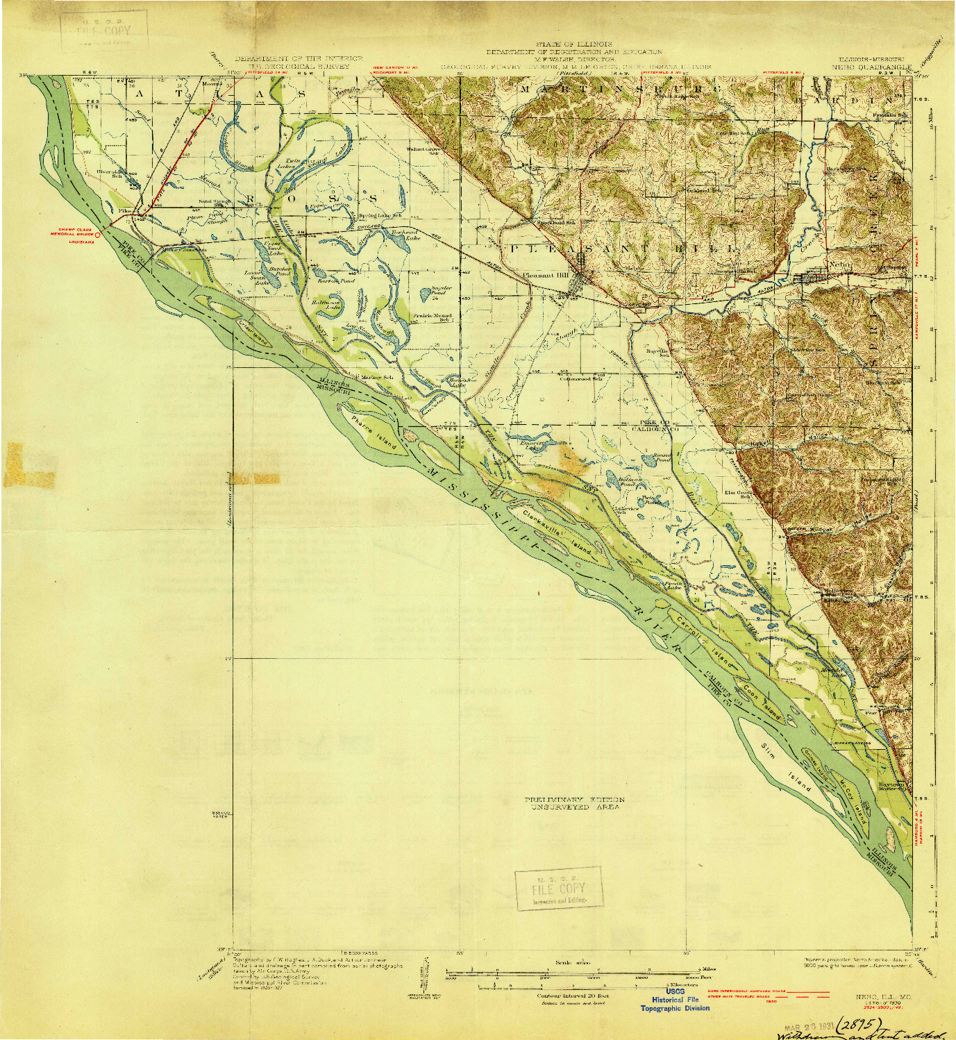 USGS 1:62500-SCALE QUADRANGLE FOR NEBO, IL 1930