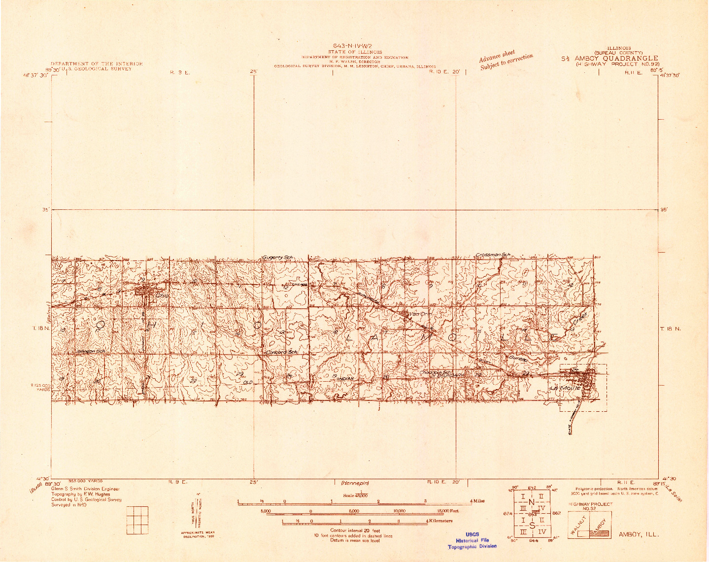 USGS 1:48000-SCALE QUADRANGLE FOR AMBOY, IL 1930