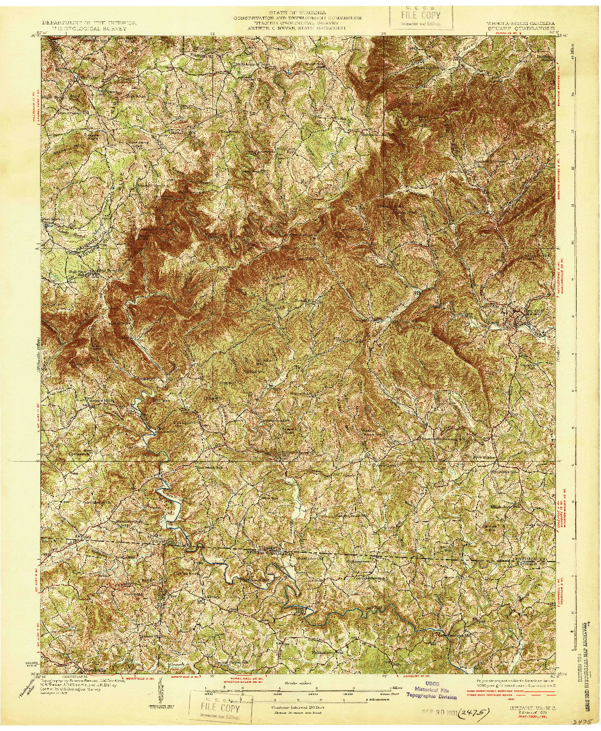 USGS 1:62500-SCALE QUADRANGLE FOR STUART, VA 1931