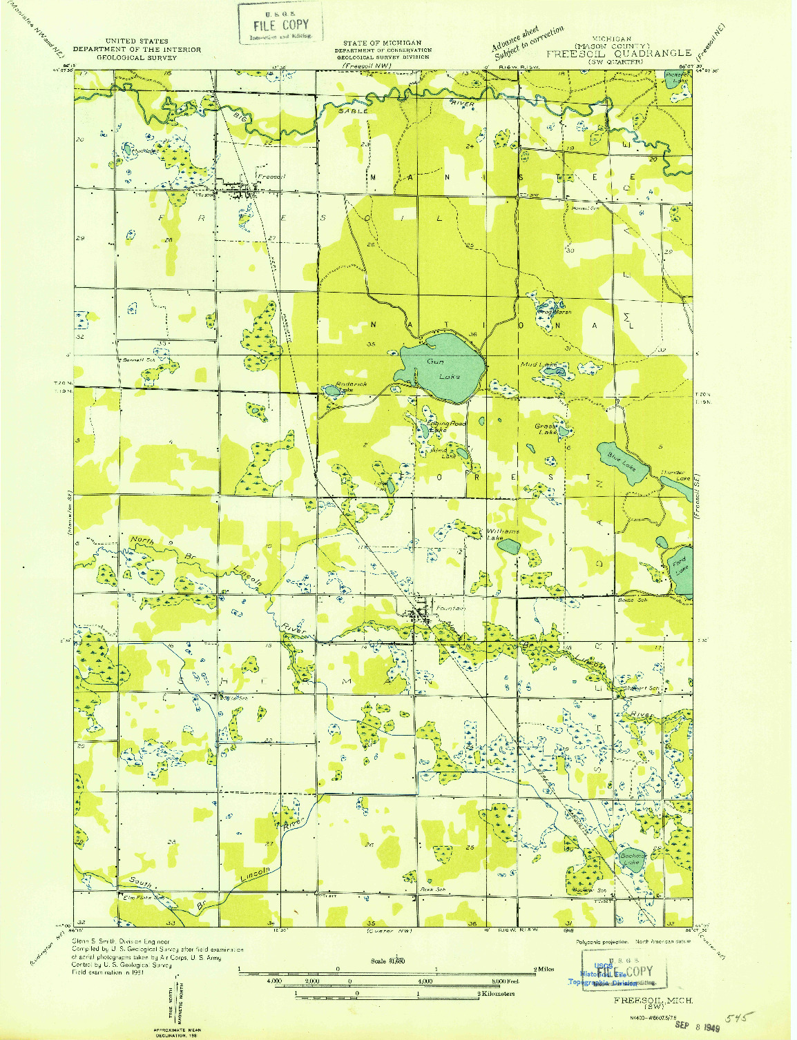 USGS 1:31680-SCALE QUADRANGLE FOR FREESOIL SW, MI 1931