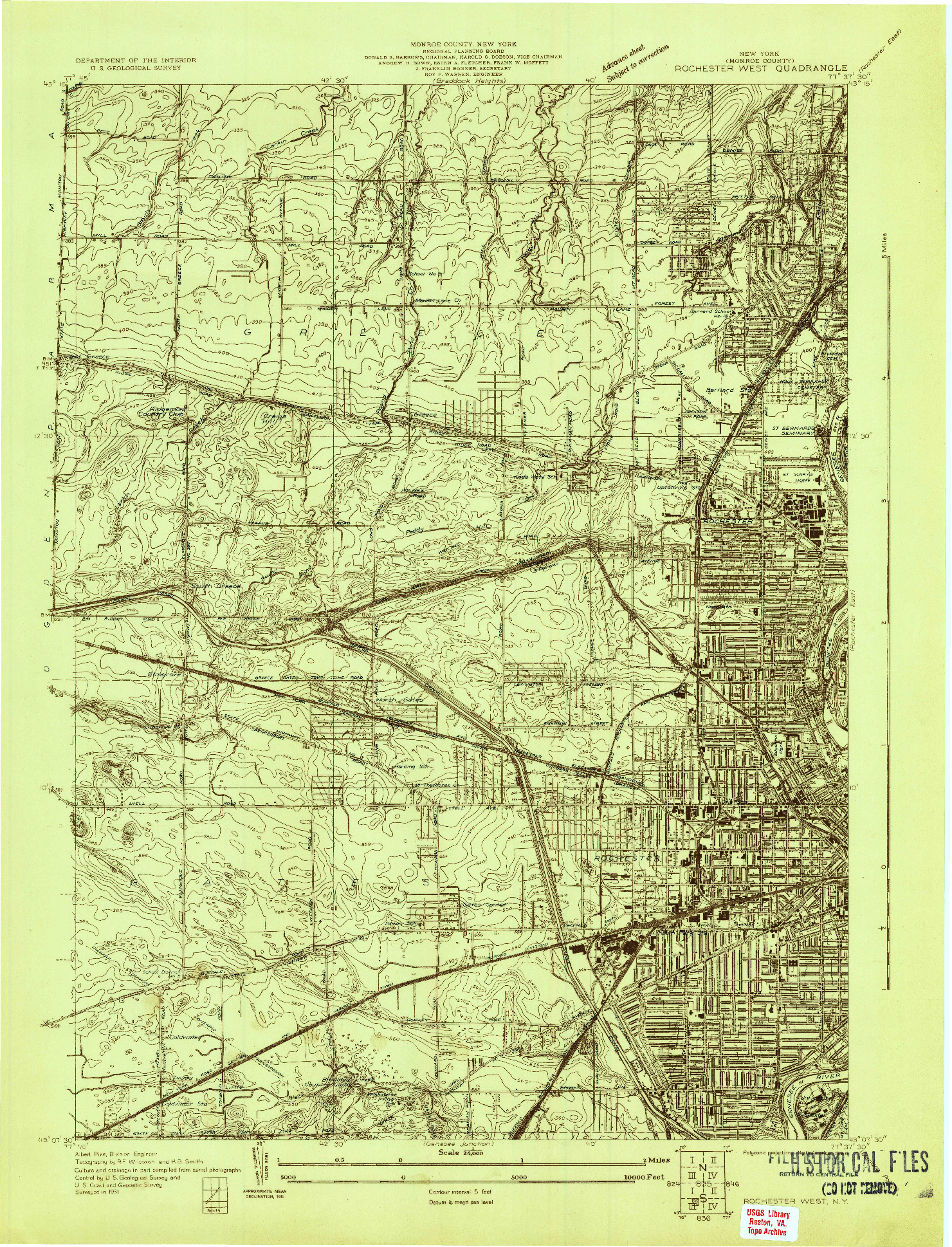 USGS 1:24000-SCALE QUADRANGLE FOR ROCHESTER WEST, NY 1931