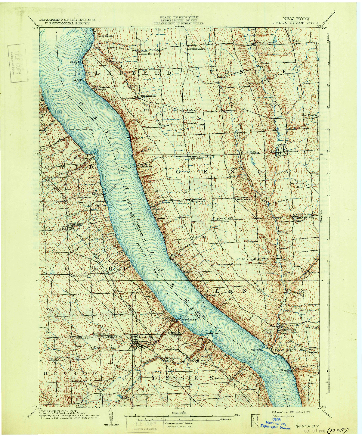 USGS 1:62500-SCALE QUADRANGLE FOR GENOA, NY 1902