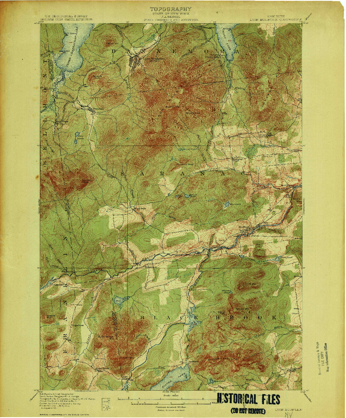 USGS 1:62500-SCALE QUADRANGLE FOR LYON MOUNTAIN, NY 1931