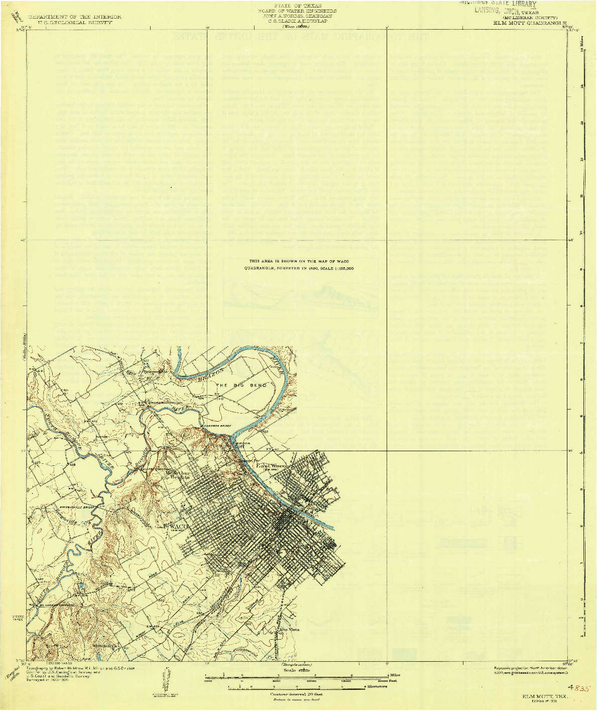 USGS 1:62500-SCALE QUADRANGLE FOR ELM MOTT, TX 1931