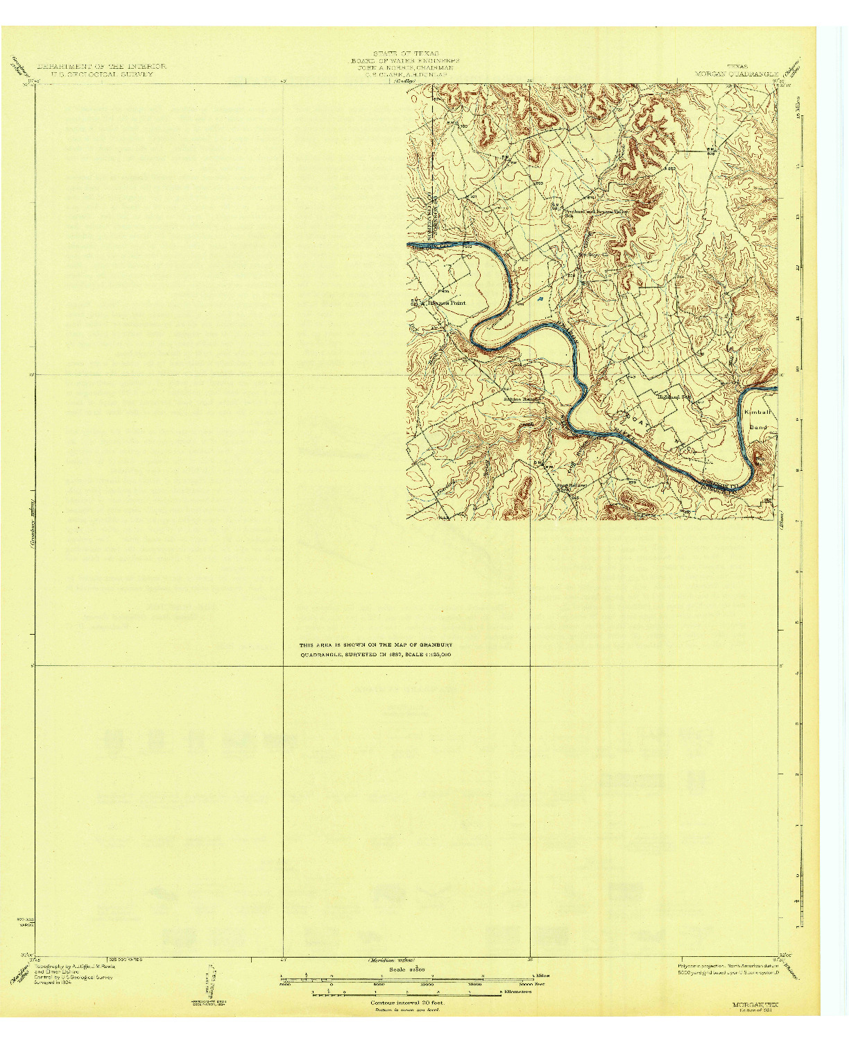 USGS 1:62500-SCALE QUADRANGLE FOR MORGAN, TX 1931