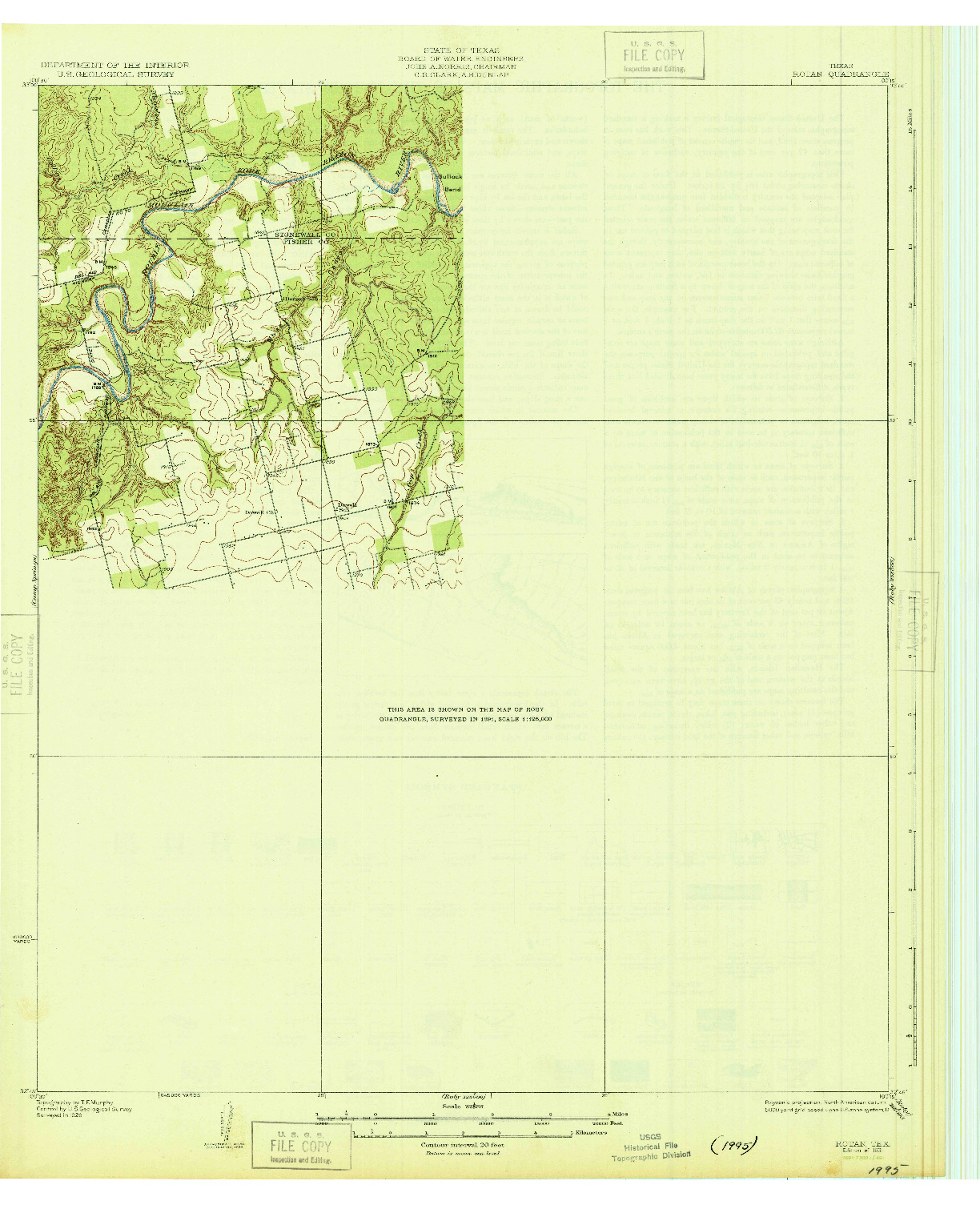 USGS 1:62500-SCALE QUADRANGLE FOR ROTAN, TX 1931