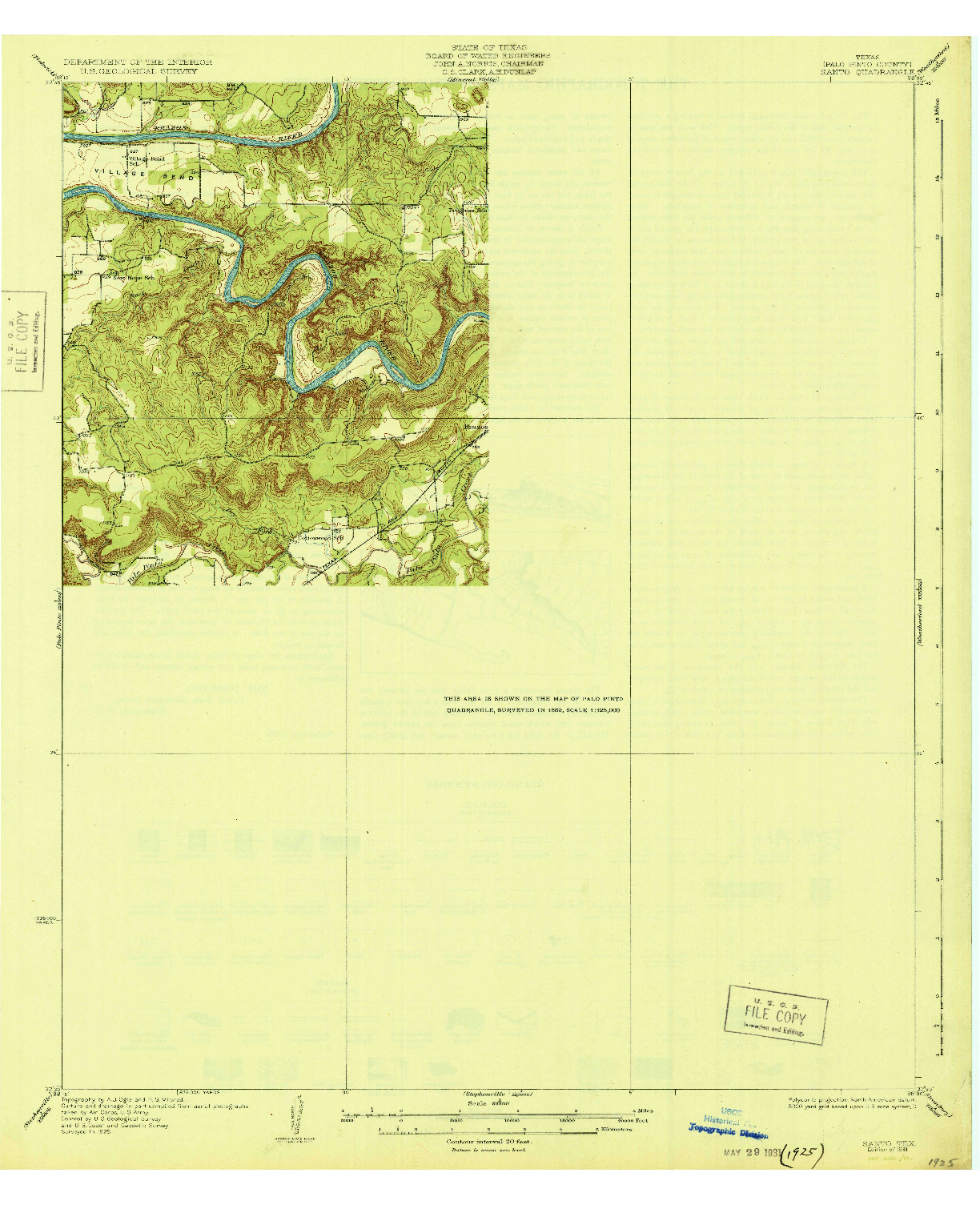 USGS 1:62500-SCALE QUADRANGLE FOR SANTO, TX 1931