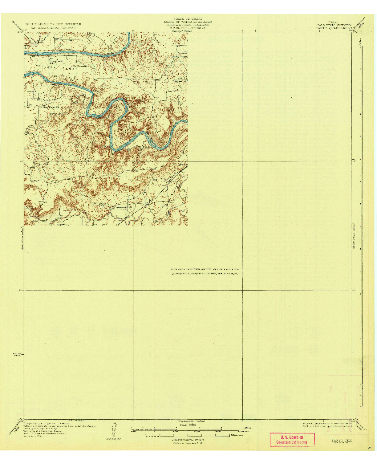 USGS 1:62500-SCALE QUADRANGLE FOR SANTO, TX 1931