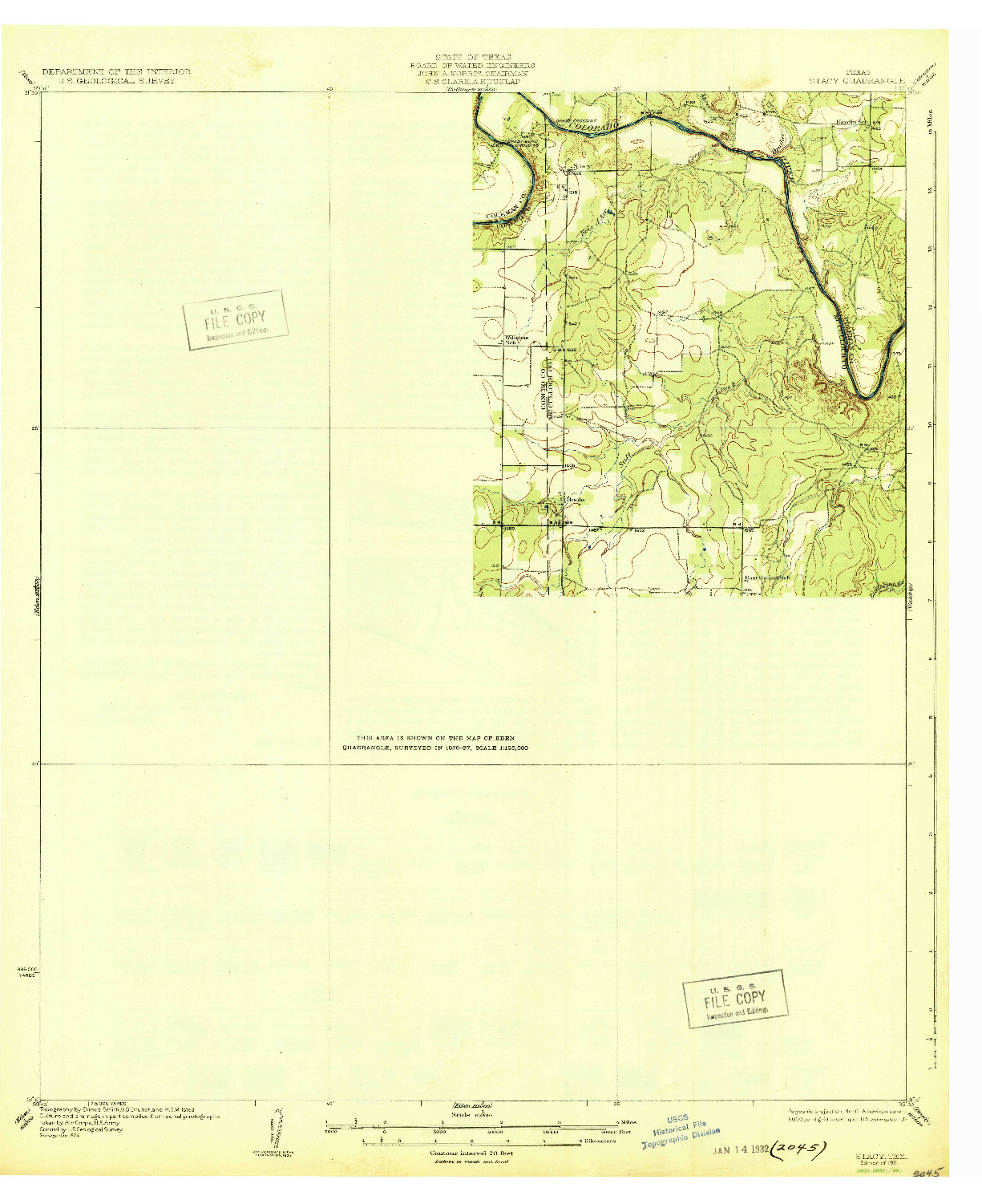 USGS 1:62500-SCALE QUADRANGLE FOR STACY, TX 1931