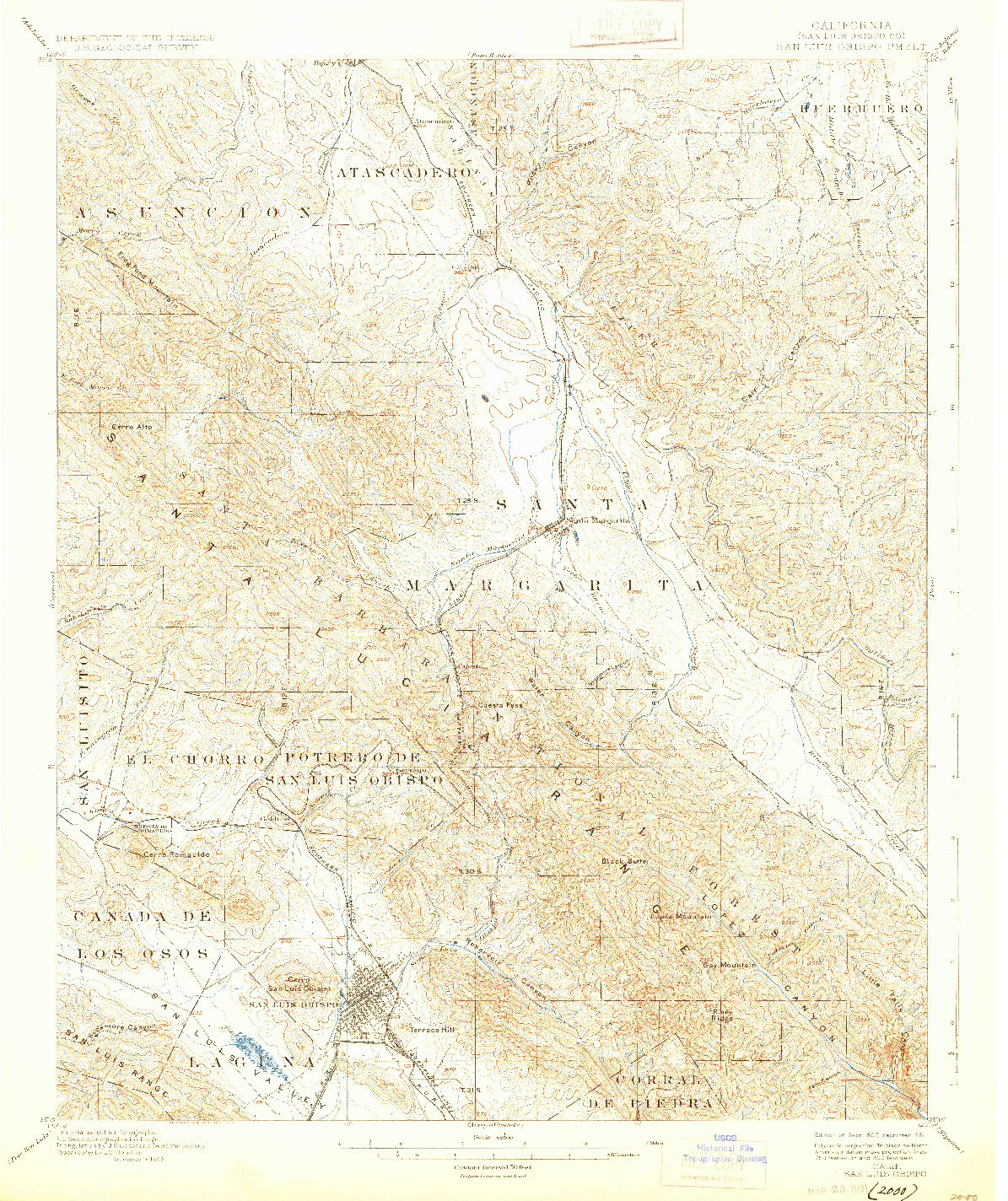 USGS 1:62500-SCALE QUADRANGLE FOR SAN LUIS OBISPO, CA 1897