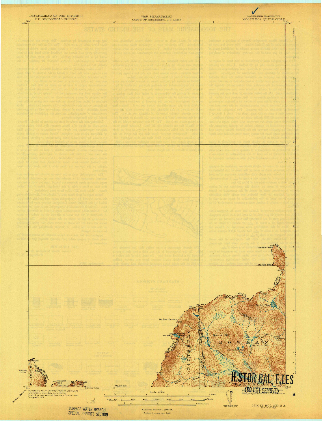 USGS 1:62500-SCALE QUADRANGLE FOR MOOSE BOG, ME 1931