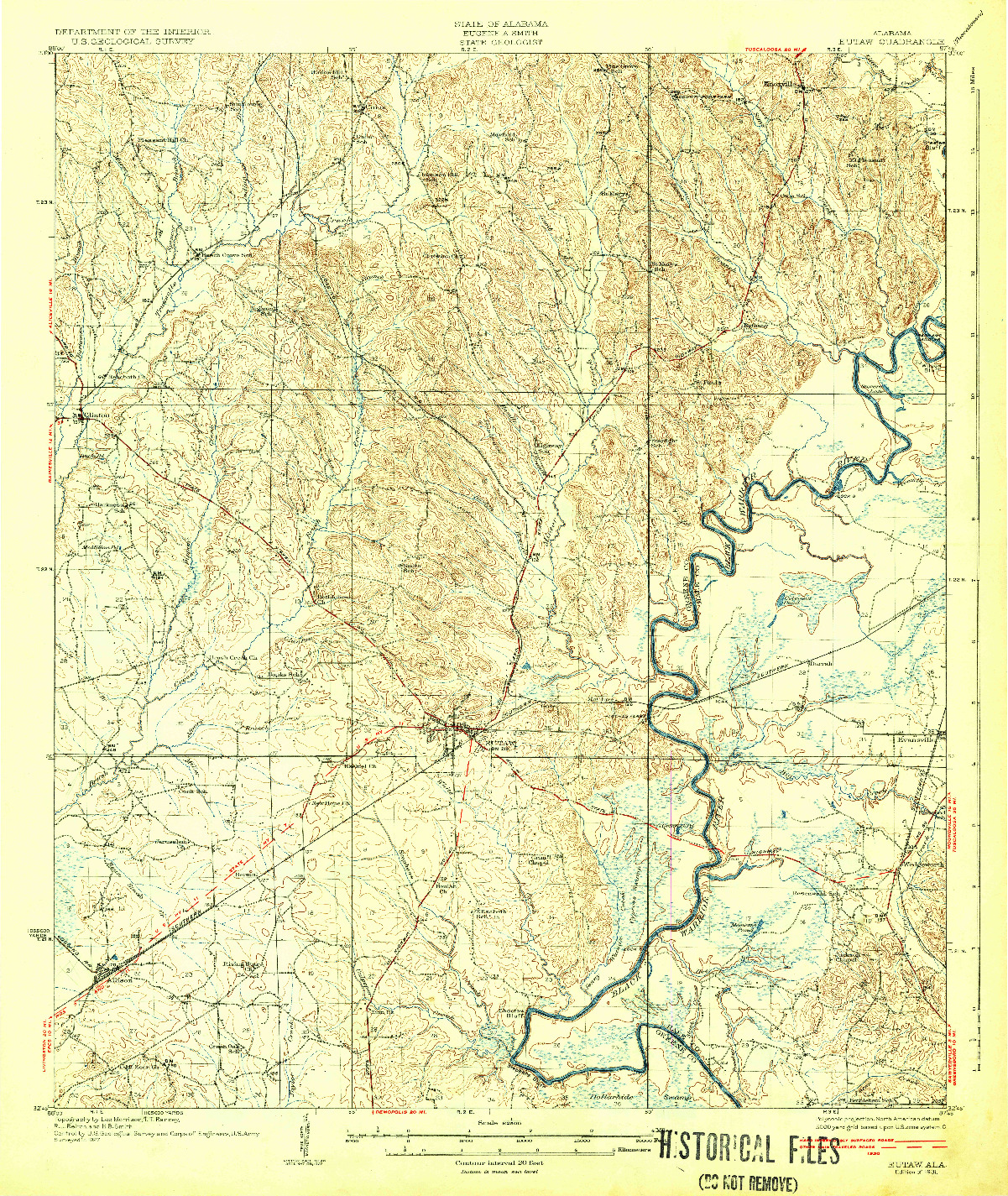 USGS 1:62500-SCALE QUADRANGLE FOR EUTAW, AL 1931