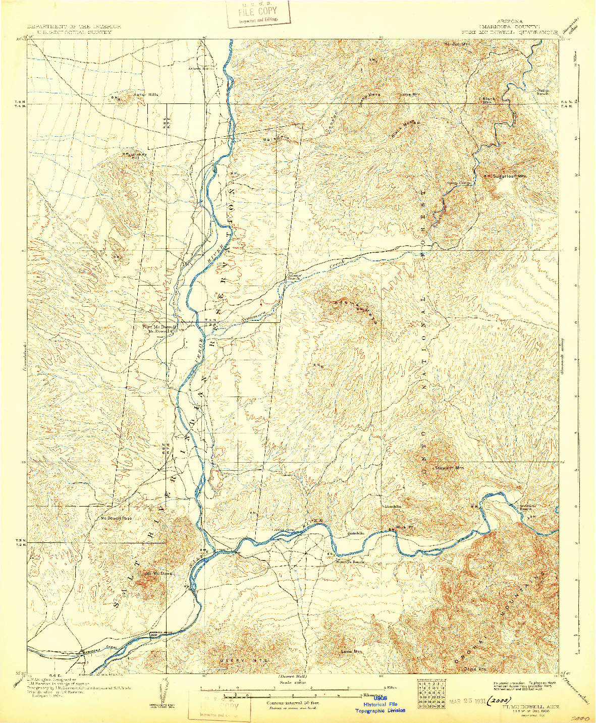 USGS 1:62500-SCALE QUADRANGLE FOR FT. MCDOWELL, AZ 1906