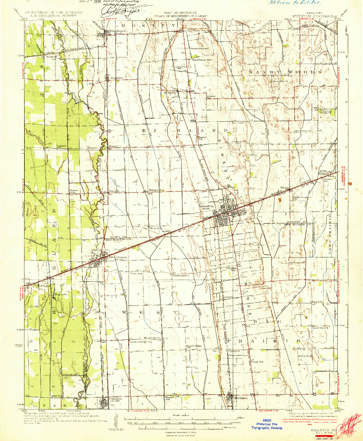USGS 1:62500-SCALE QUADRANGLE FOR SIKESTON, MO 1931
