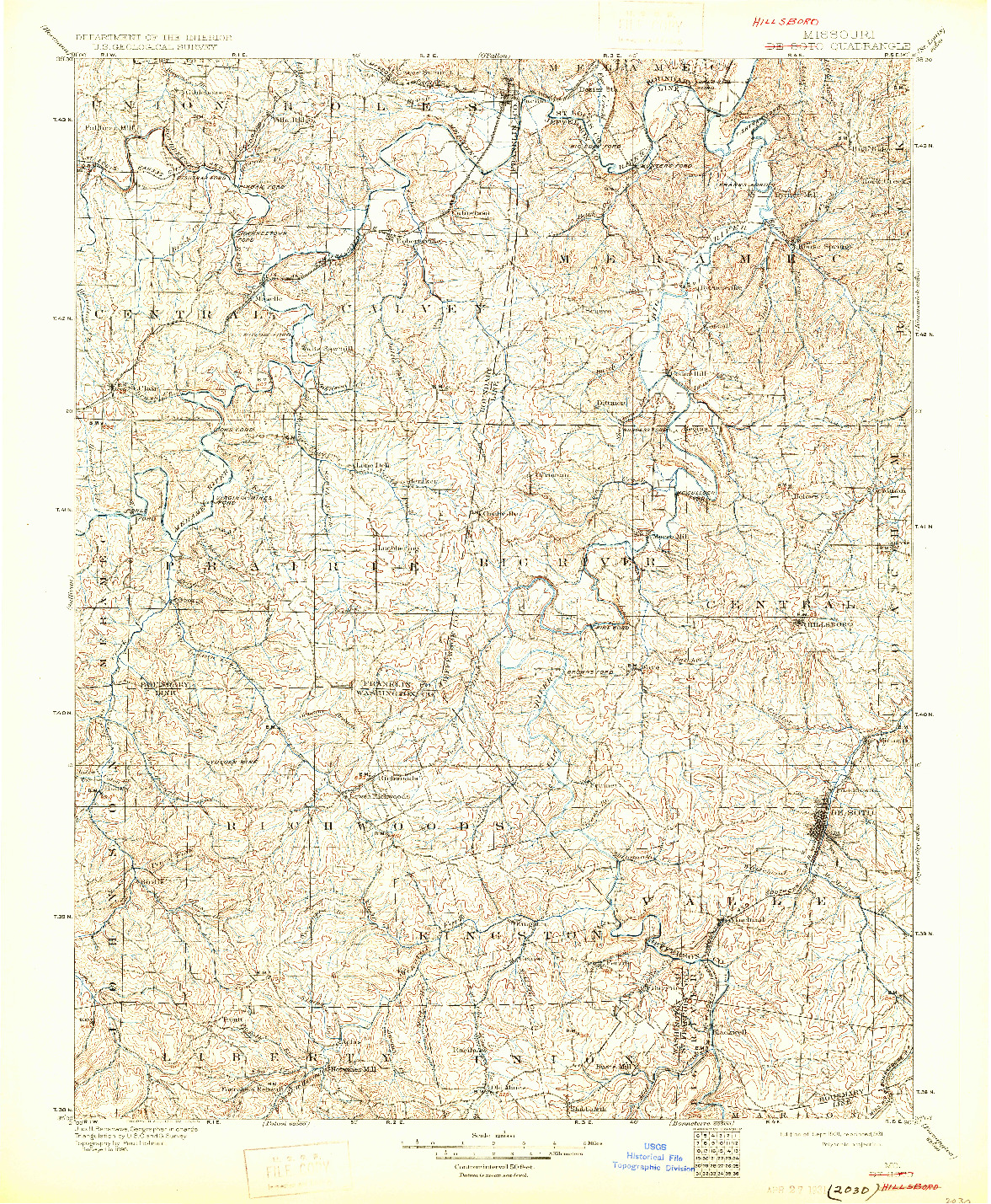 USGS 1:125000-SCALE QUADRANGLE FOR DE SOTO, MO 1901