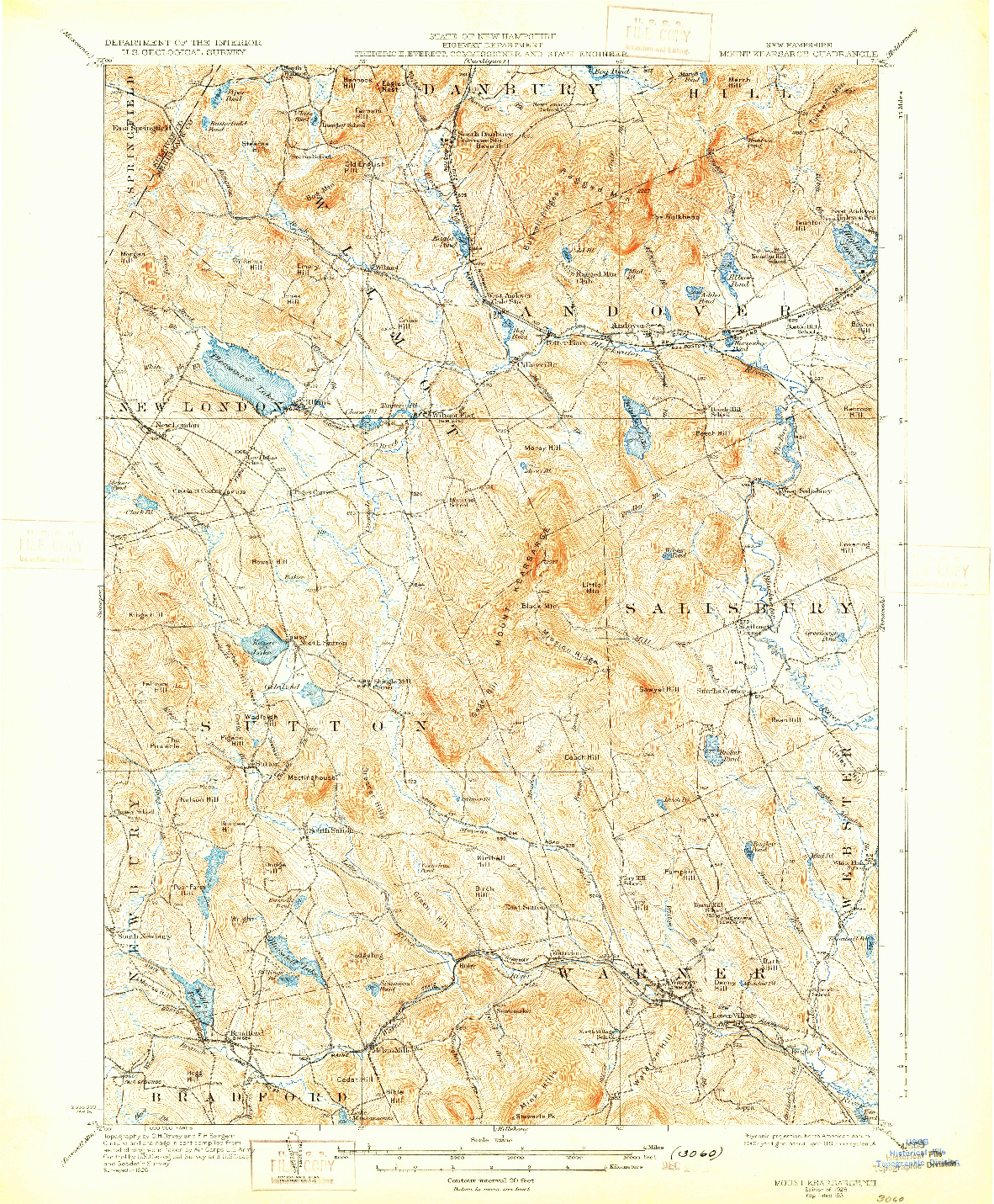 USGS 1:62500-SCALE QUADRANGLE FOR MOUNT KEARSARGE, NH 1931