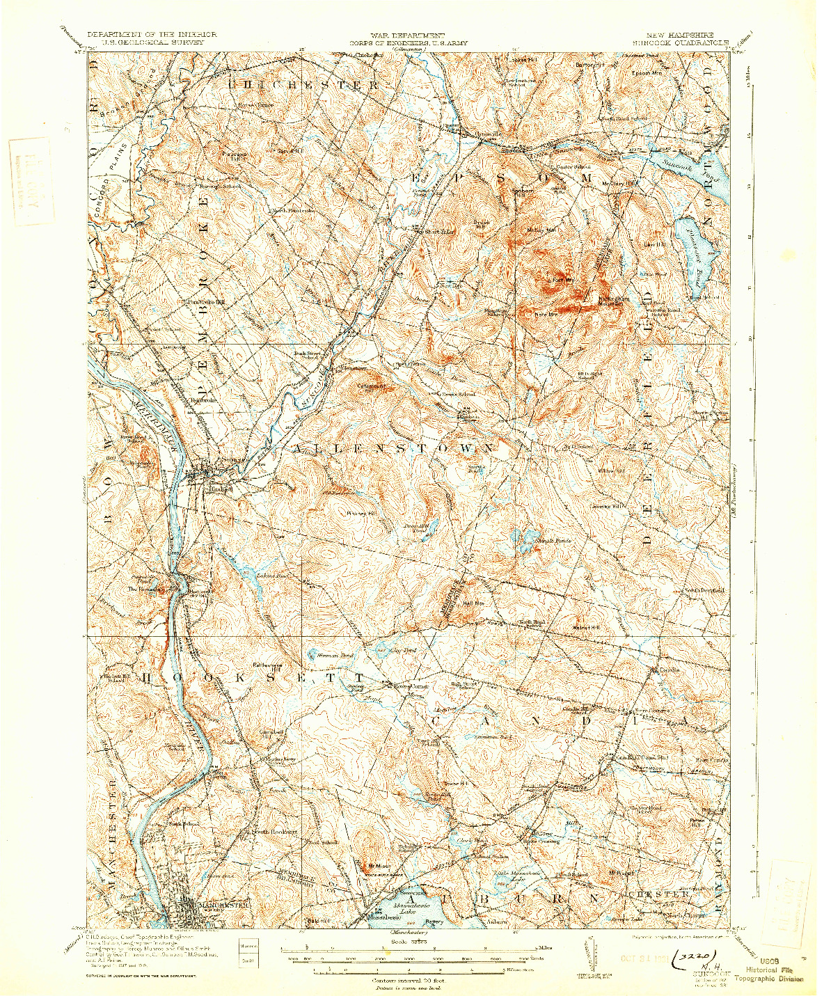 USGS 1:62500-SCALE QUADRANGLE FOR SUNCOOK, NH 1921