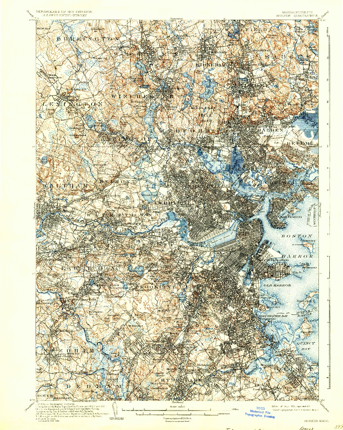 USGS 1:62500-SCALE QUADRANGLE FOR BOSTON, MA 1903