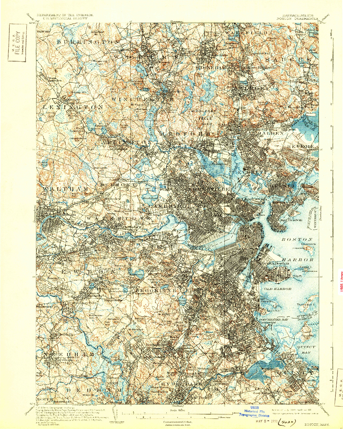 USGS 1:62500-SCALE QUADRANGLE FOR BOSTON, MA 1903