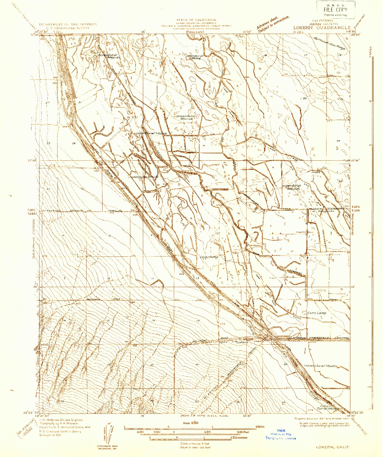 USGS 1:31680-SCALE QUADRANGLE FOR LOKERN, CA 1931