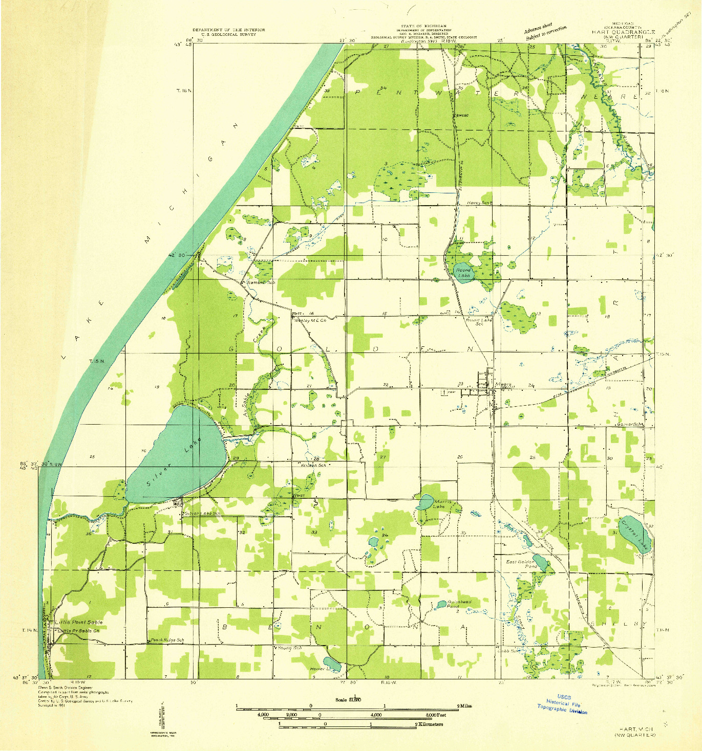 USGS 1:31680-SCALE QUADRANGLE FOR HART NW, MI 1931