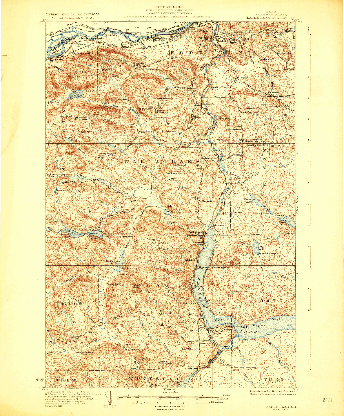 USGS 1:62500-SCALE QUADRANGLE FOR EAGLE LAKE, ME 1931