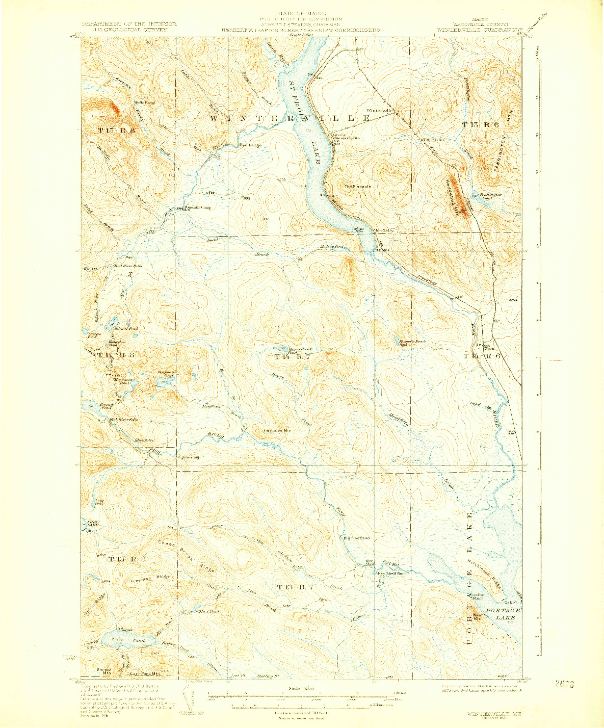 USGS 1:62500-SCALE QUADRANGLE FOR WINTERVILLE, ME 1931