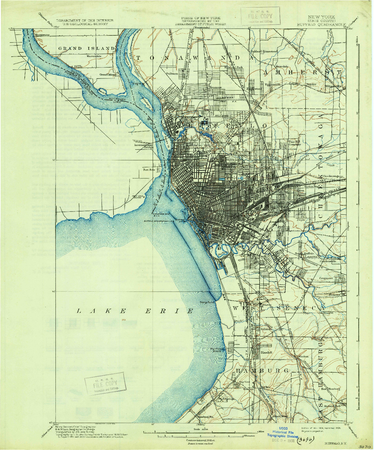 USGS 1:62500-SCALE QUADRANGLE FOR BUFFALO, NY 1901