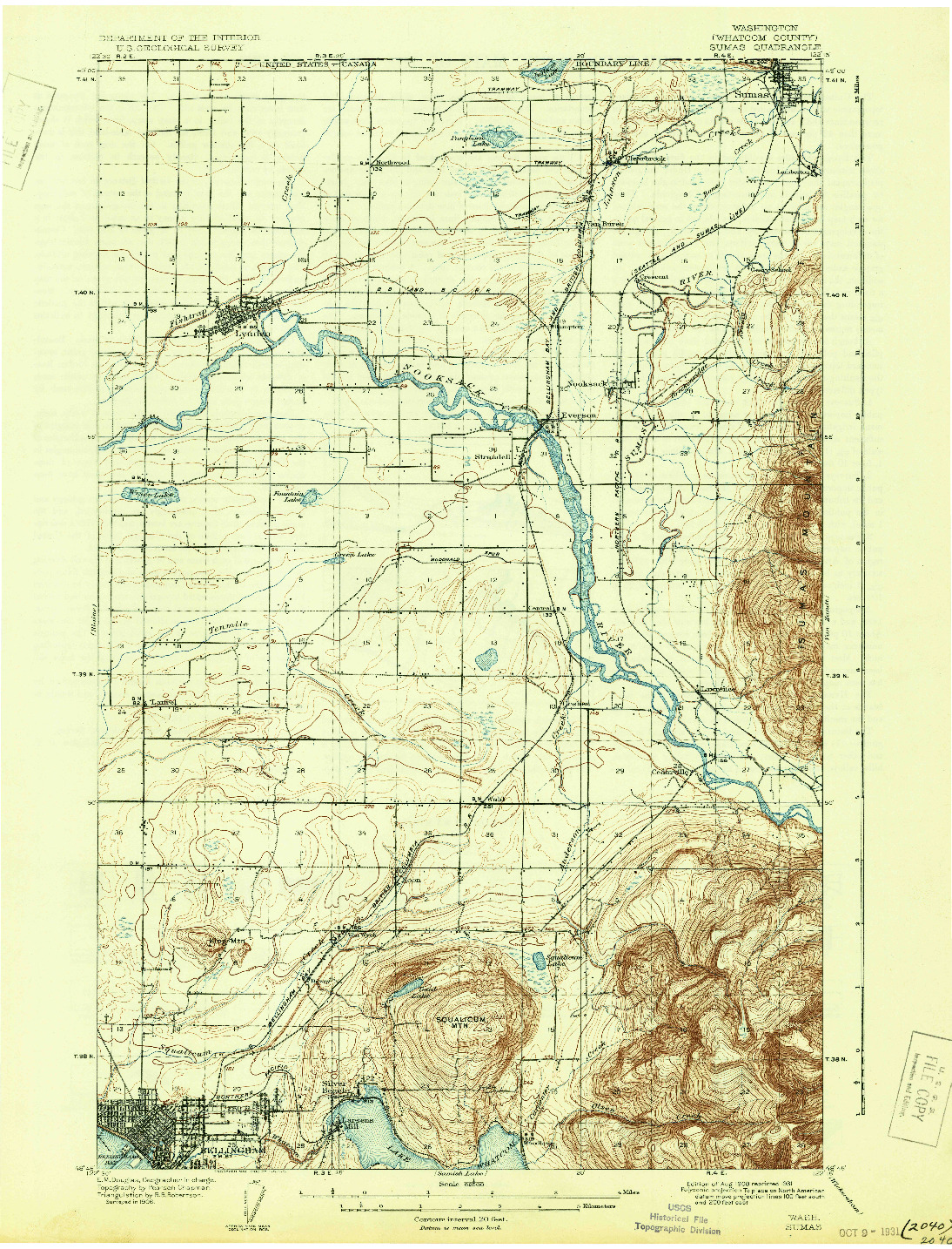 USGS 1:62500-SCALE QUADRANGLE FOR SUMAS, WA 1908