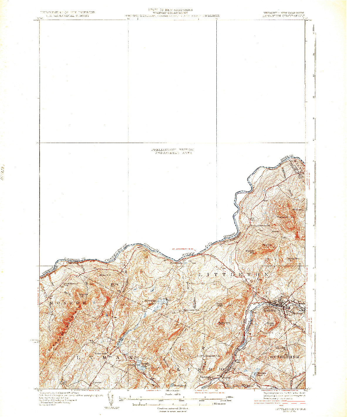 USGS 1:62500-SCALE QUADRANGLE FOR LITTLETON, VT 1931
