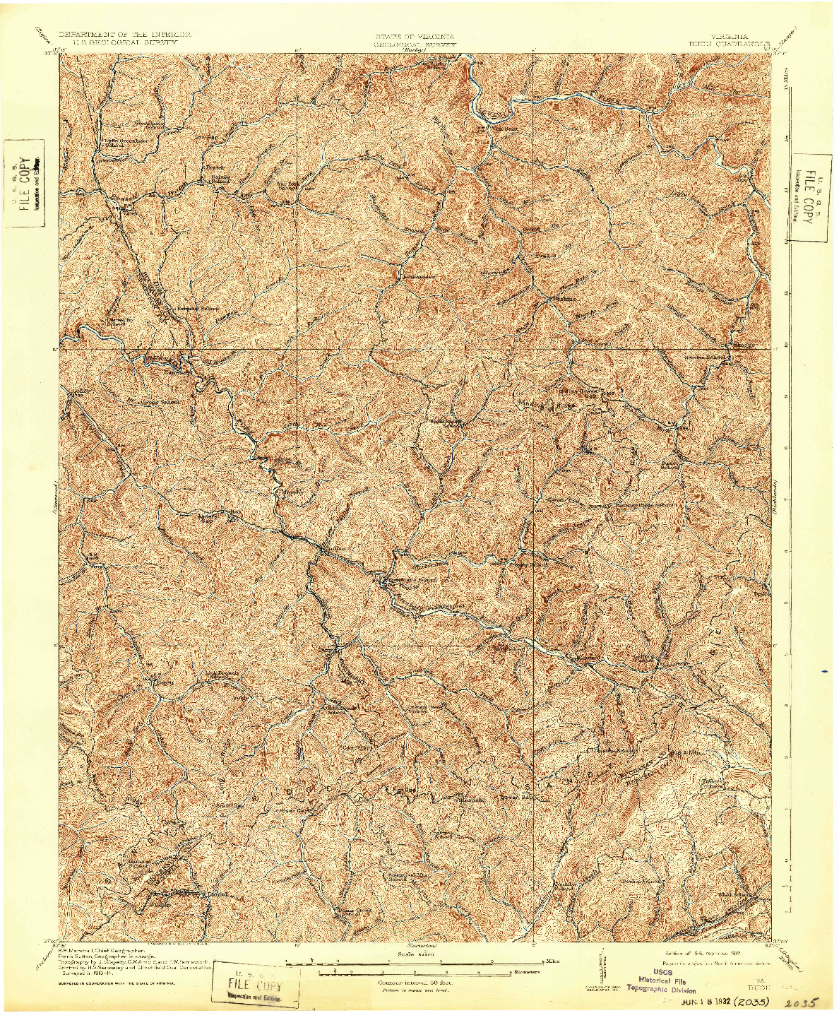 USGS 1:62500-SCALE QUADRANGLE FOR BUCU, VA 1916