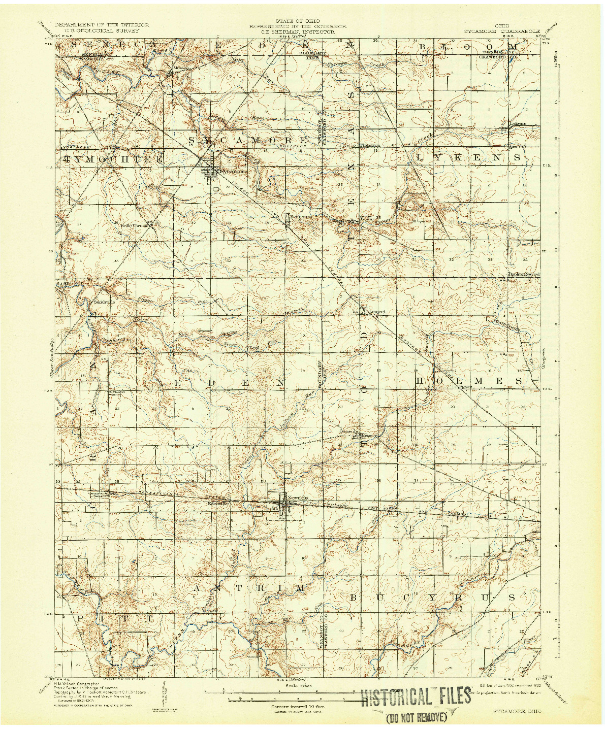 USGS 1:62500-SCALE QUADRANGLE FOR SYCAMORE, OH 1906