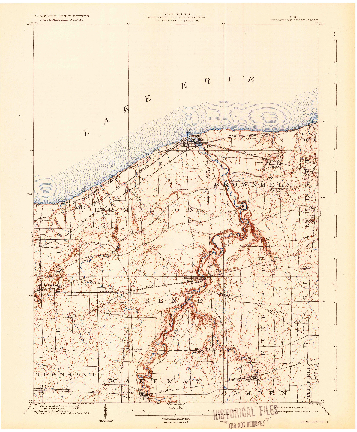 USGS 1:62500-SCALE QUADRANGLE FOR VERMILION, OH 1903