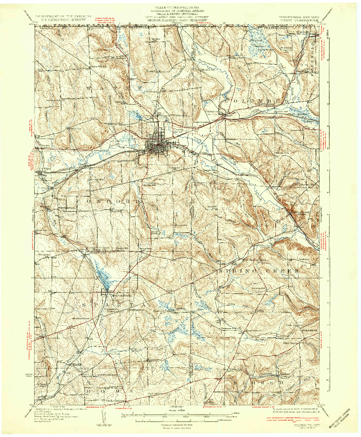 USGS 1:62500-SCALE QUADRANGLE FOR CORRY, PA 1932