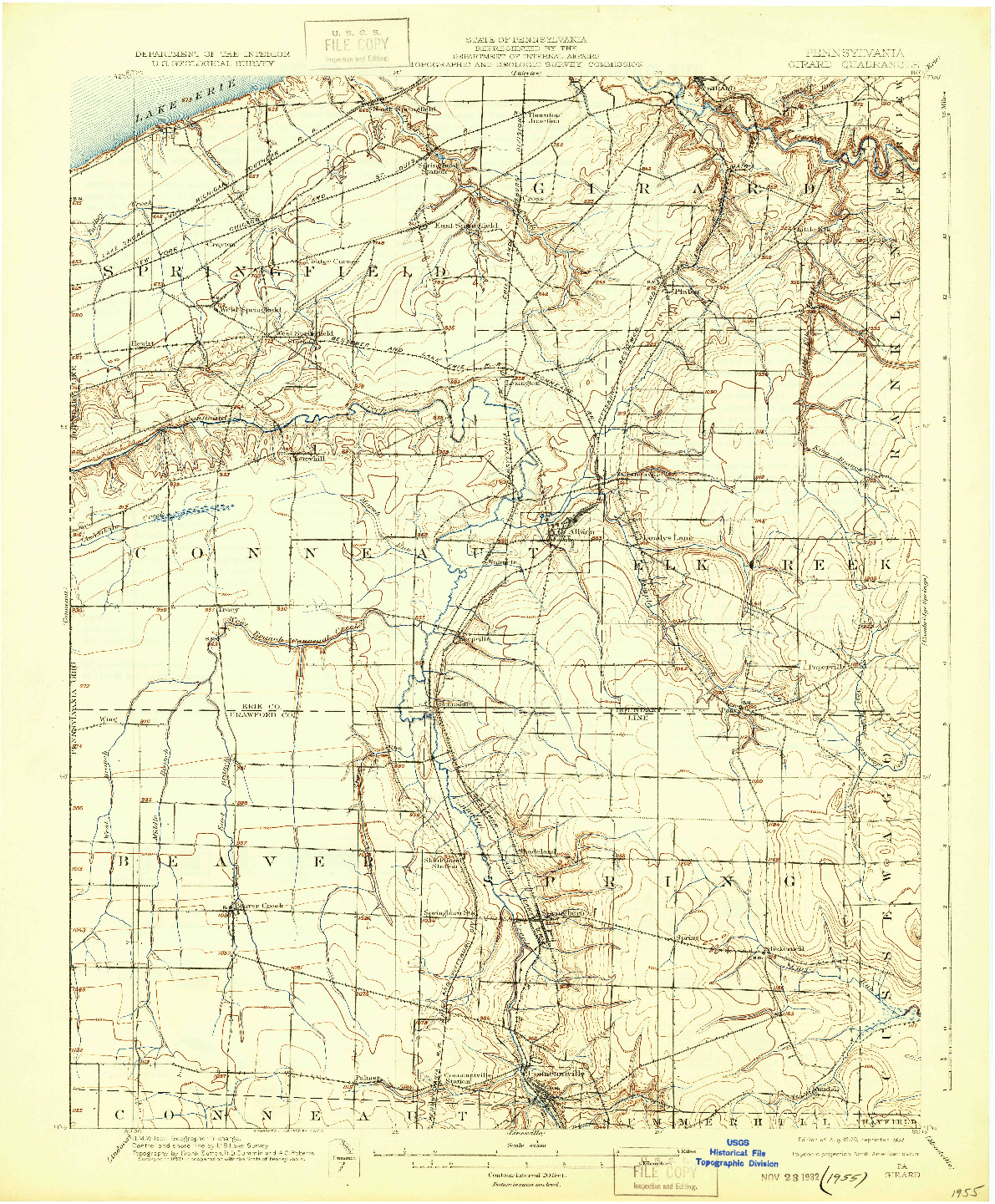 USGS 1:62500-SCALE QUADRANGLE FOR GIRARD, PA 1900