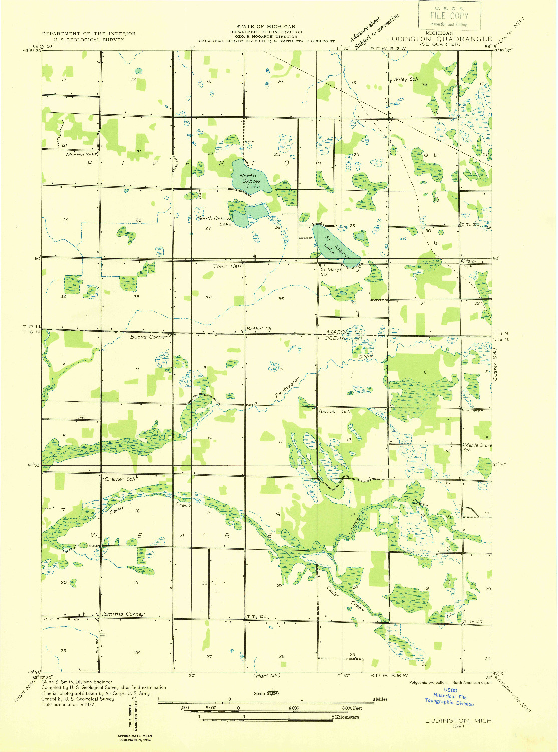 USGS 1:31680-SCALE QUADRANGLE FOR LUDINGTON SE, MI 1932