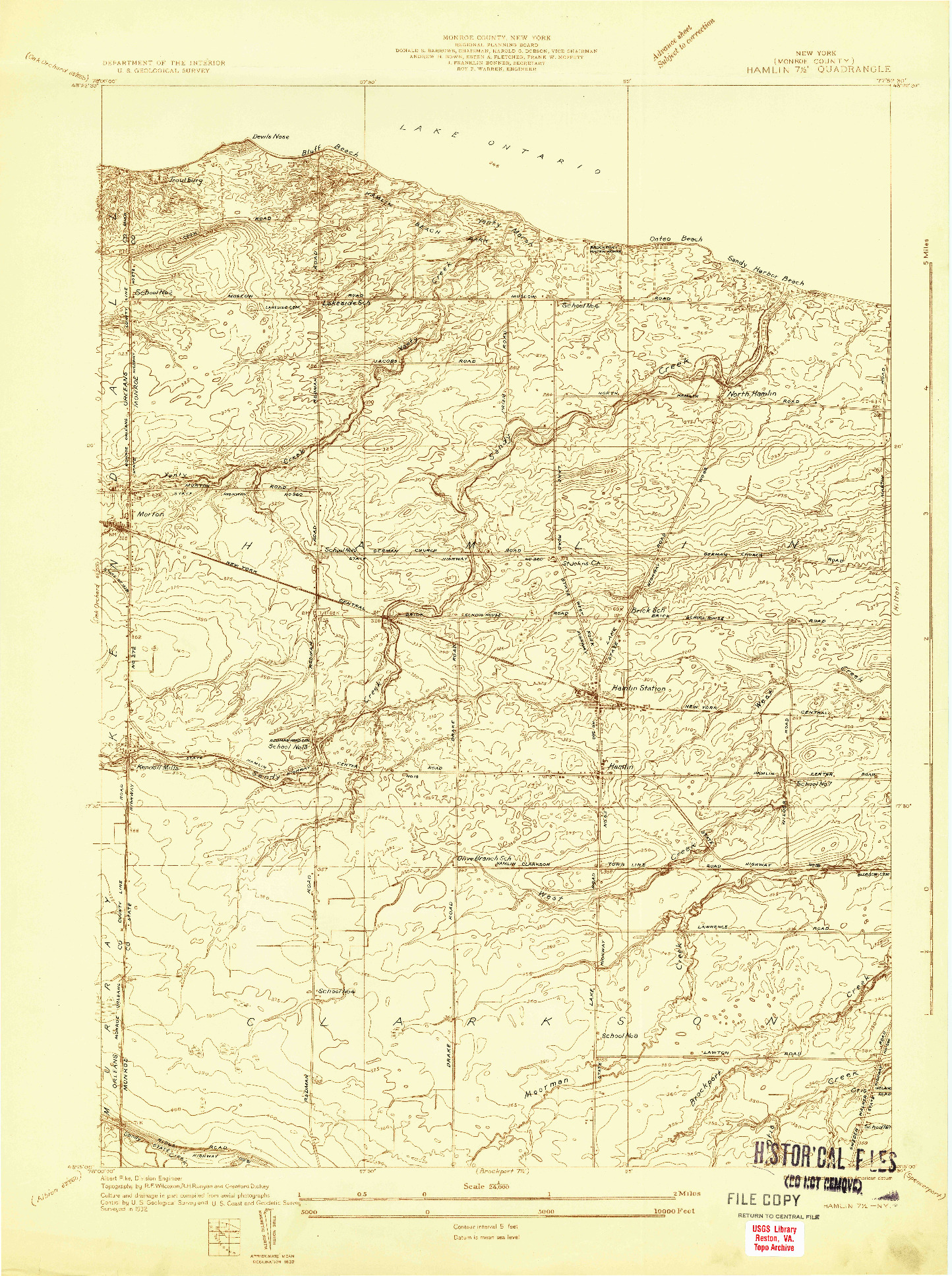 USGS 1:24000-SCALE QUADRANGLE FOR HAMLIN, NY 1932