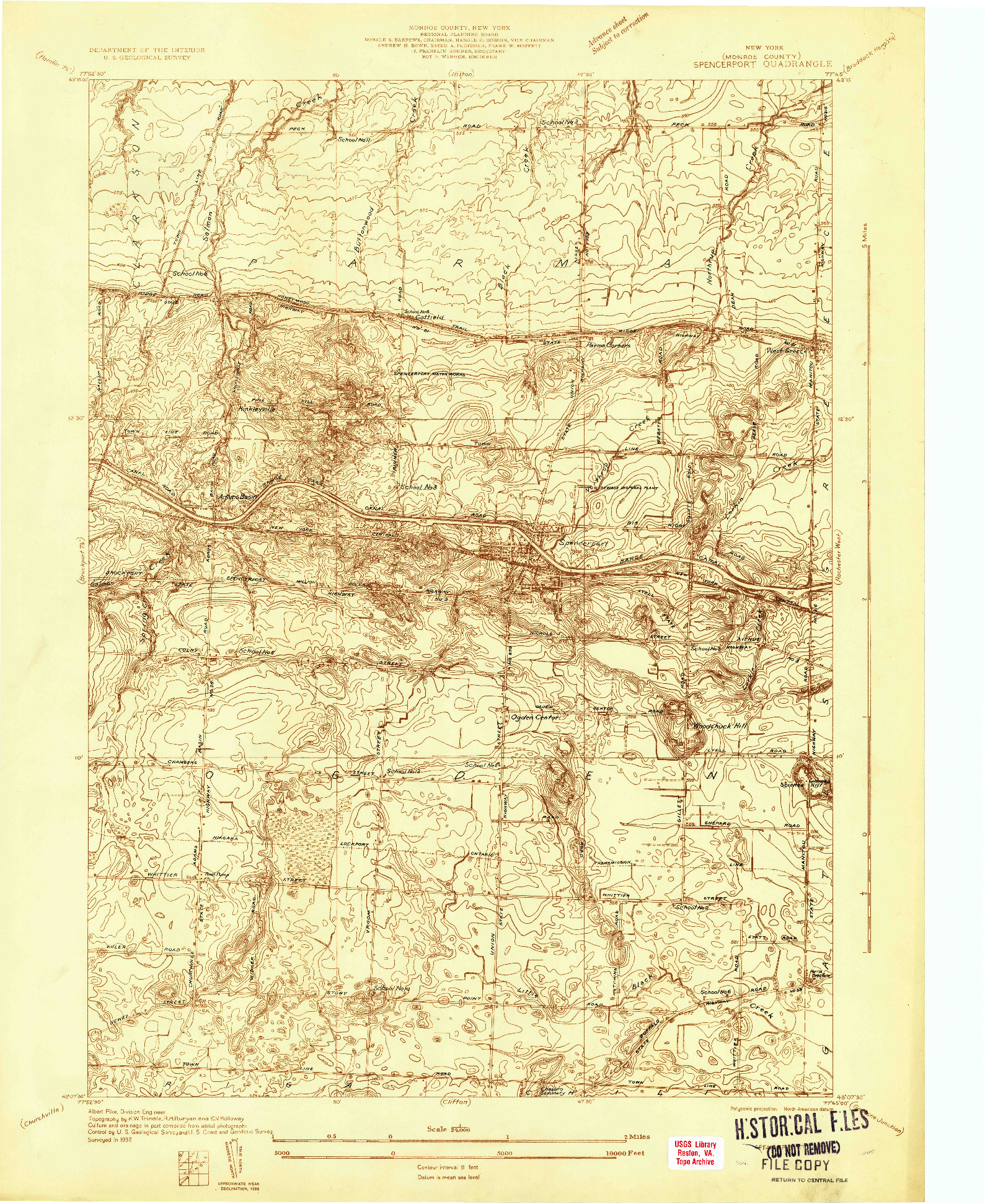 USGS 1:24000-SCALE QUADRANGLE FOR SPENCERPORT, NY 1932