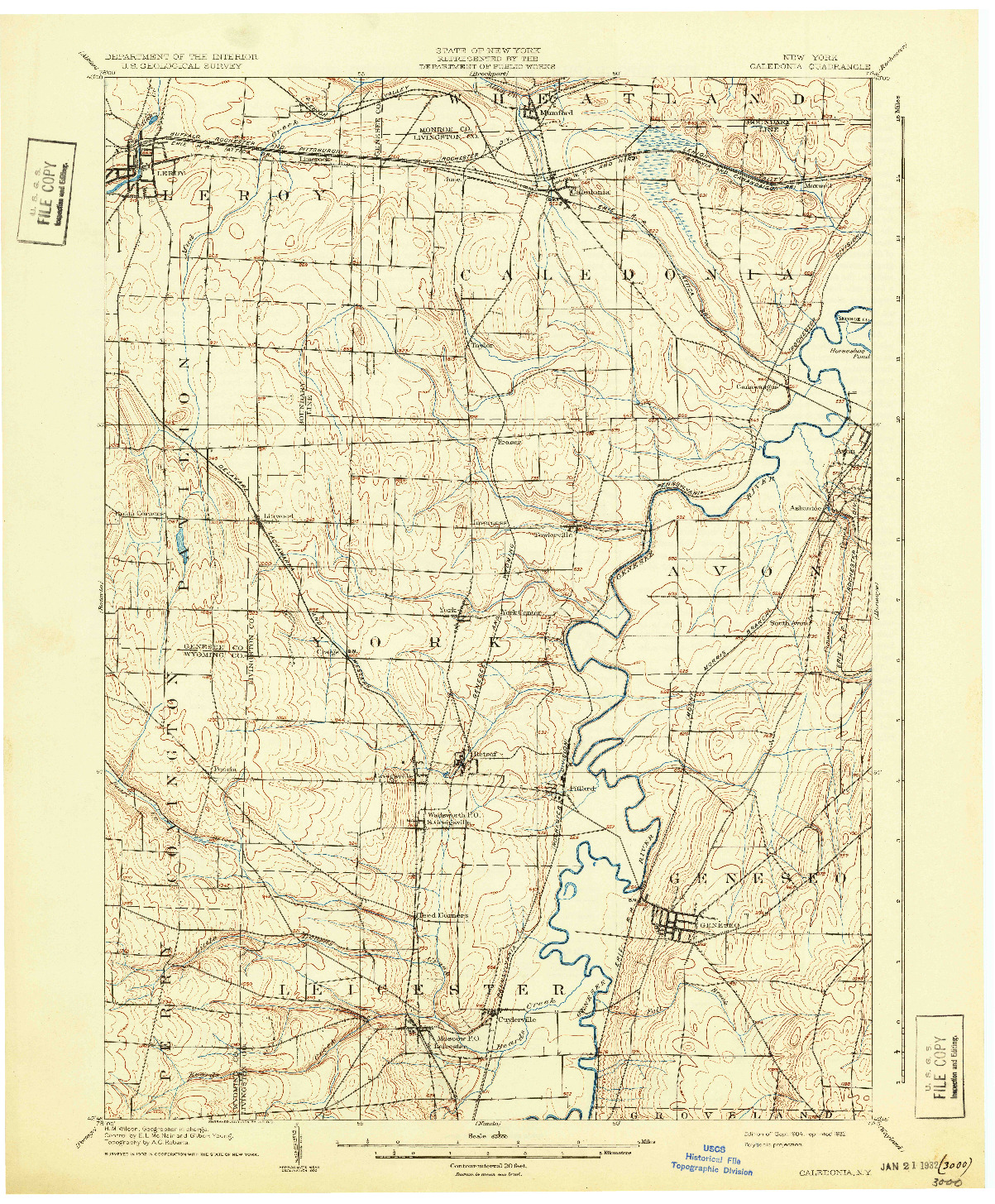 USGS 1:62500-SCALE QUADRANGLE FOR CALEDONIA, NY 1904