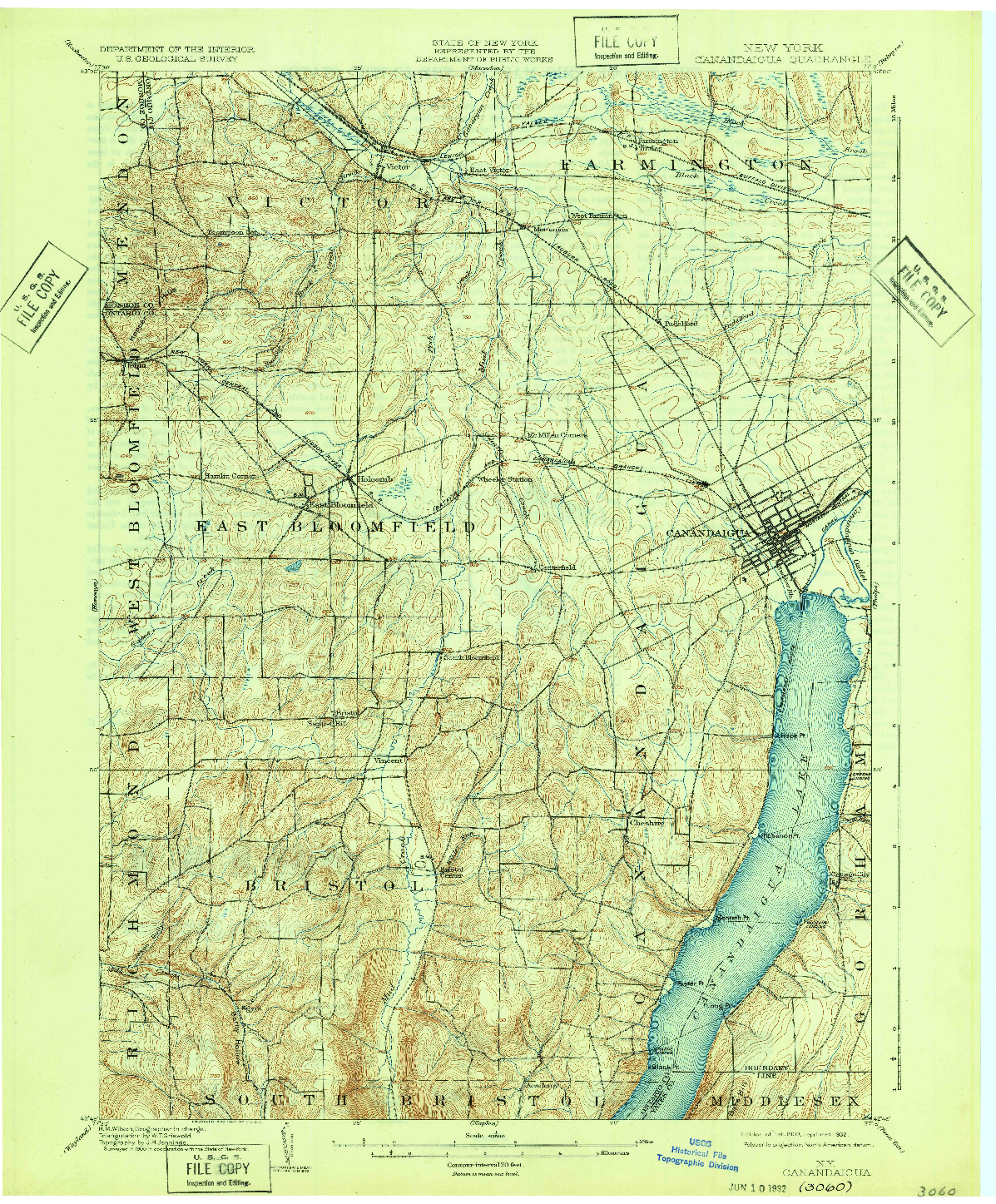 USGS 1:62500-SCALE QUADRANGLE FOR CANANDAIGUA, NY 1903