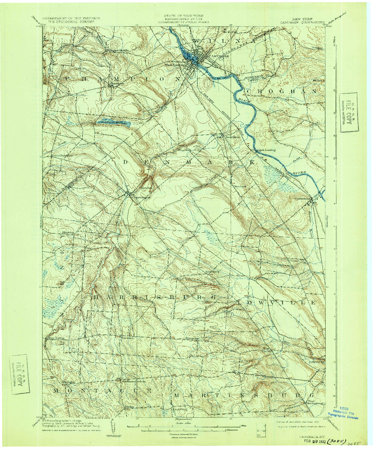 USGS 1:62500-SCALE QUADRANGLE FOR CARTHAGE, NY 1904