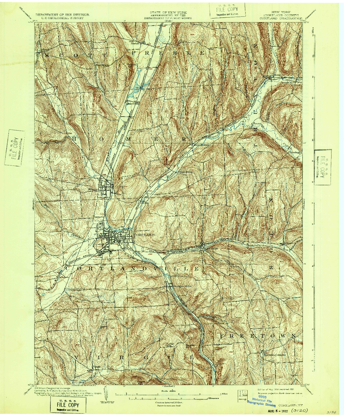 USGS 1:62500-SCALE QUADRANGLE FOR CORTLAND, NY 1903