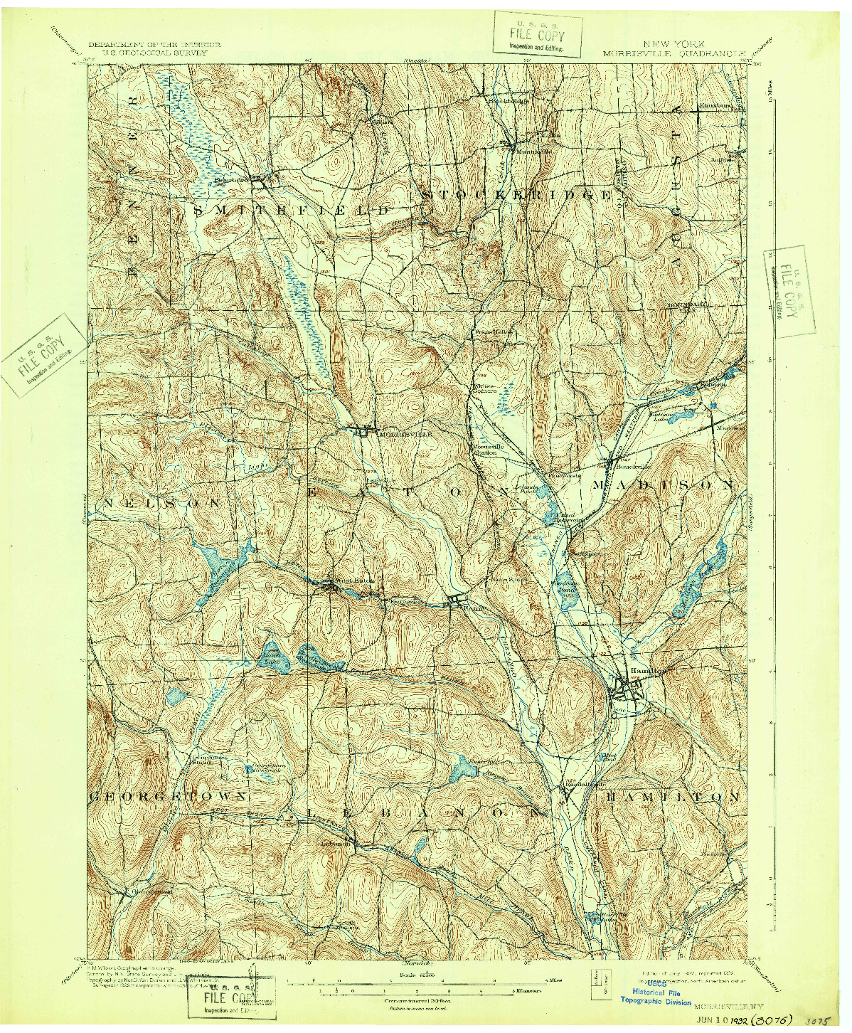 USGS 1:62500-SCALE QUADRANGLE FOR MORRISVILLE, NY 1902