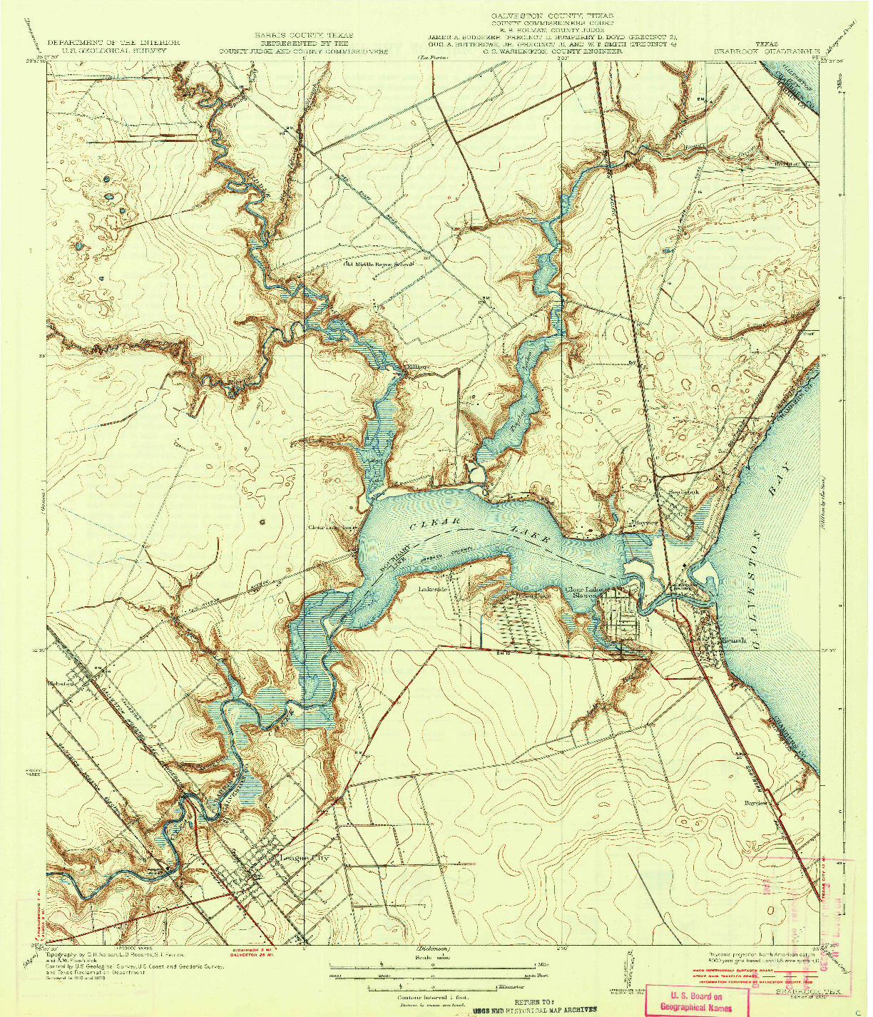 USGS 1:31680-SCALE QUADRANGLE FOR SEABROOK, TX 1932