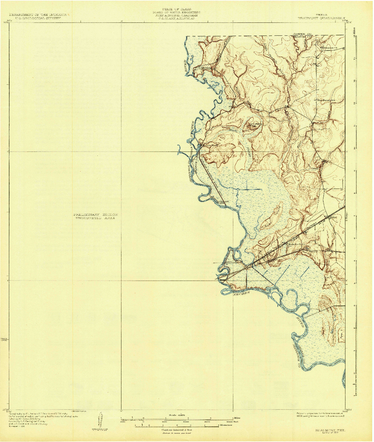 USGS 1:62500-SCALE QUADRANGLE FOR BEAUMONT, TX 1932