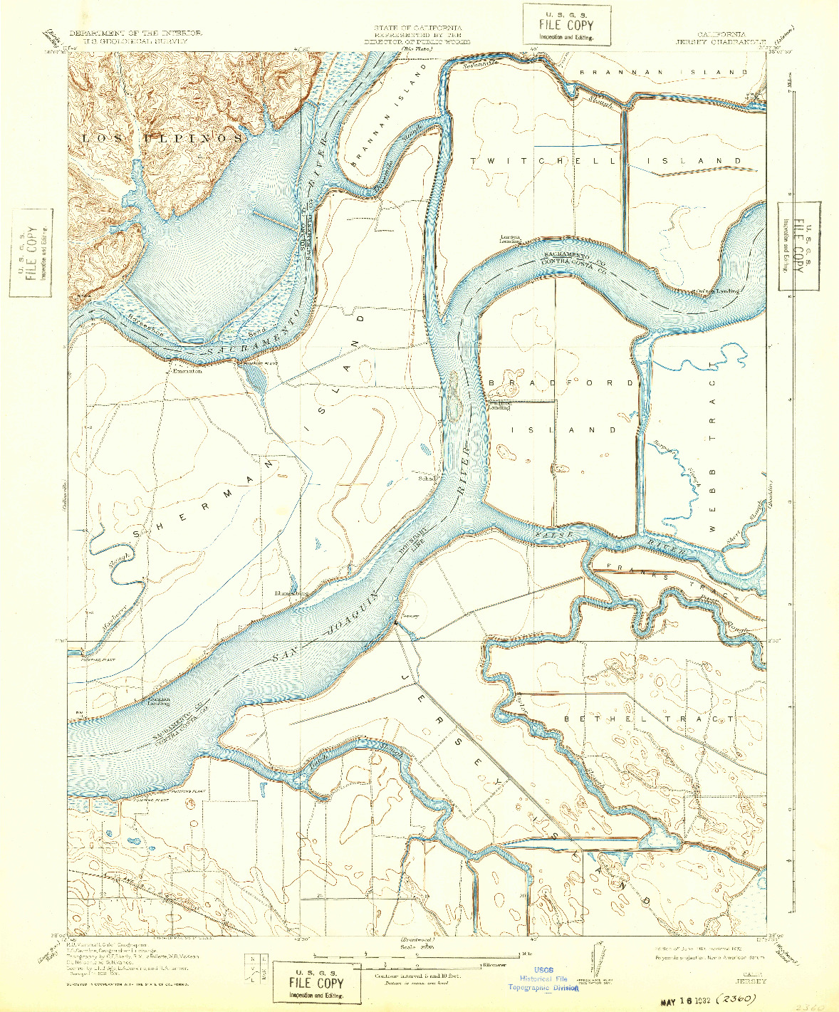 USGS 1:31680-SCALE QUADRANGLE FOR JERSEY, CA 1910