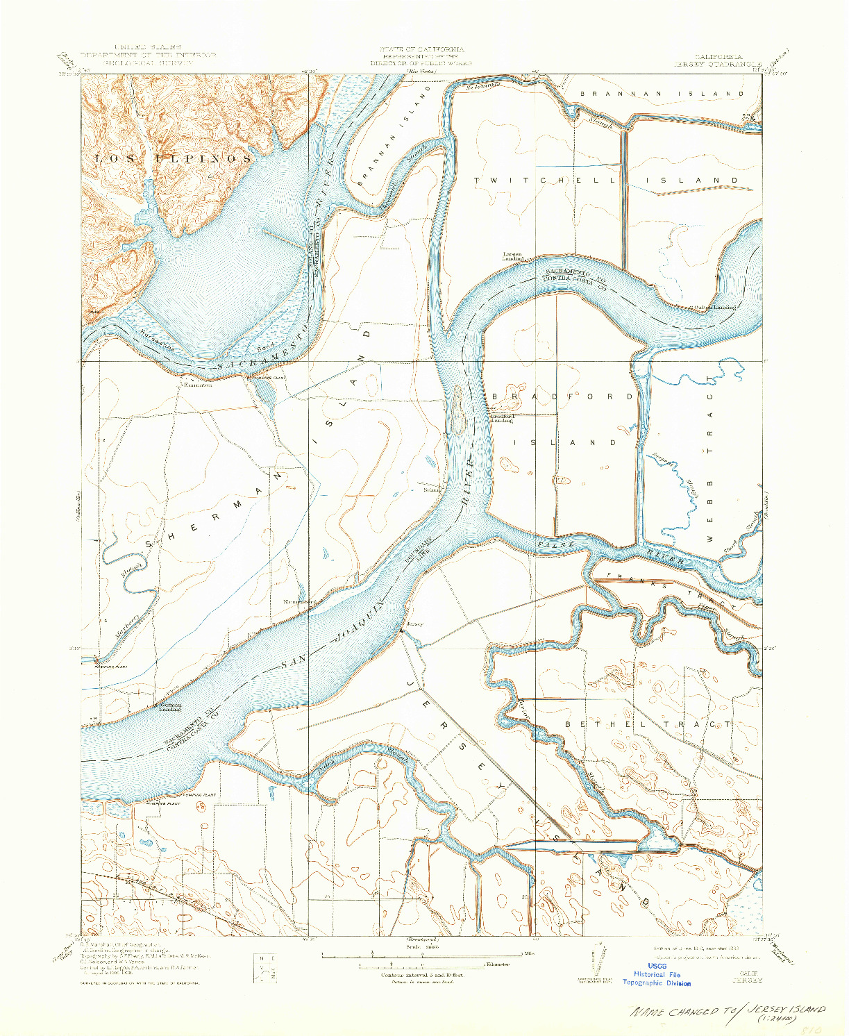 USGS 1:31680-SCALE QUADRANGLE FOR JERSEY, CA 1910