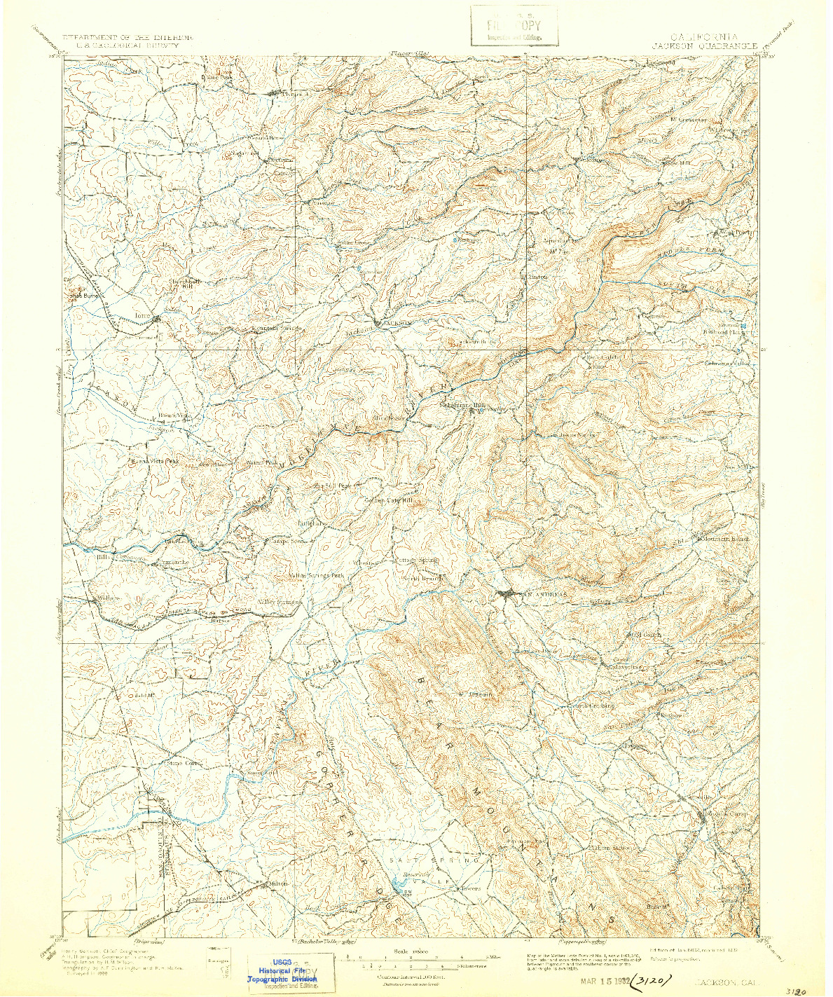 USGS 1:125000-SCALE QUADRANGLE FOR JACKSON, CA 1902